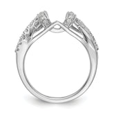 14K White Gold Criss-Cross 1/4 carat Diamond Complete Wrap Ring